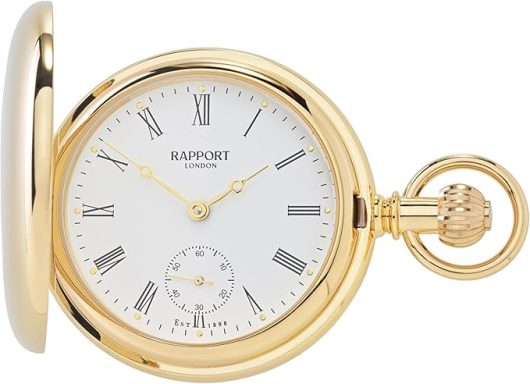 Rapport Mechanical Double Hunter Pocket Watch, Gold $500