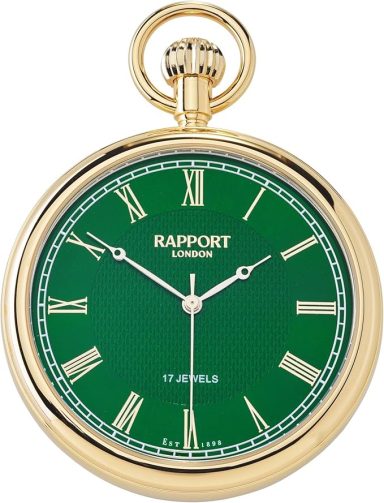 Rapport Mechanical Open Face Pocket Watch, Emerald $465